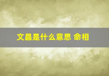 文昌是什么意思 命相